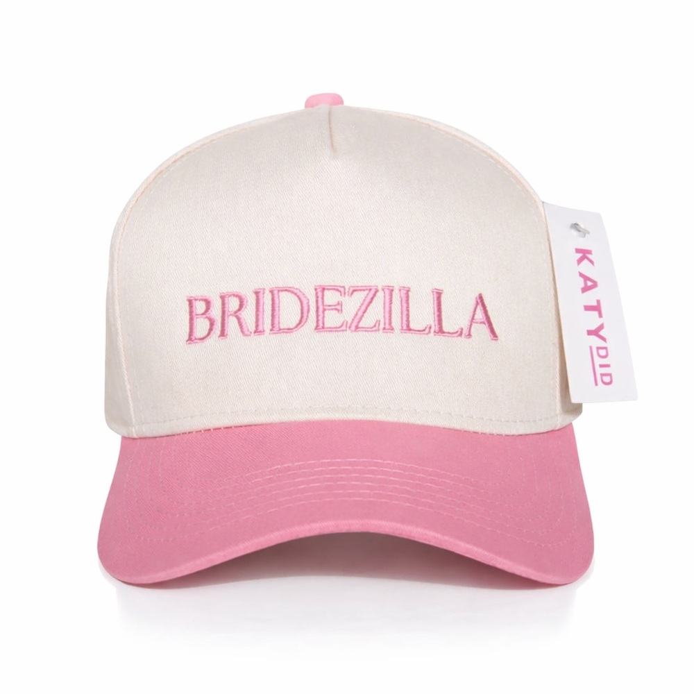 NWT Katydid Bridezilla Pink White Trucker Hat Bridal Bachelorette Bride Cap